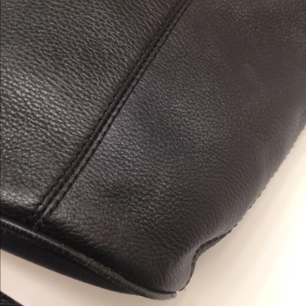 Signature black leather Michael Kors tote